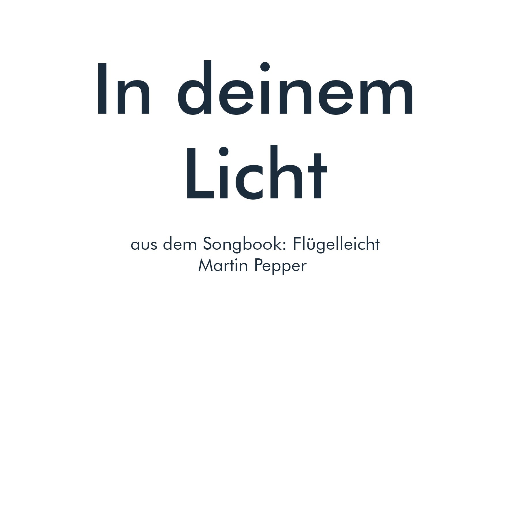 In deinem Licht - Klaviernoten In deinem Licht - Klaviernoten