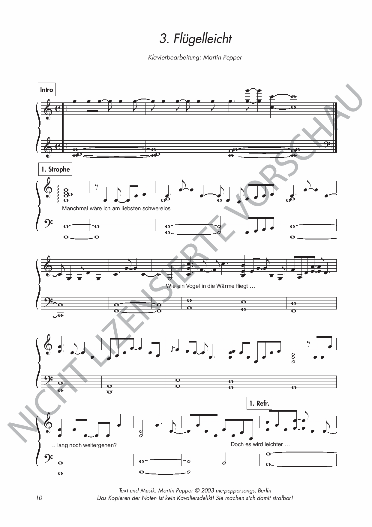 Flügelleicht (acoustic) - Liednoten digital Flügelleicht (acoustic) - Liednoten digital