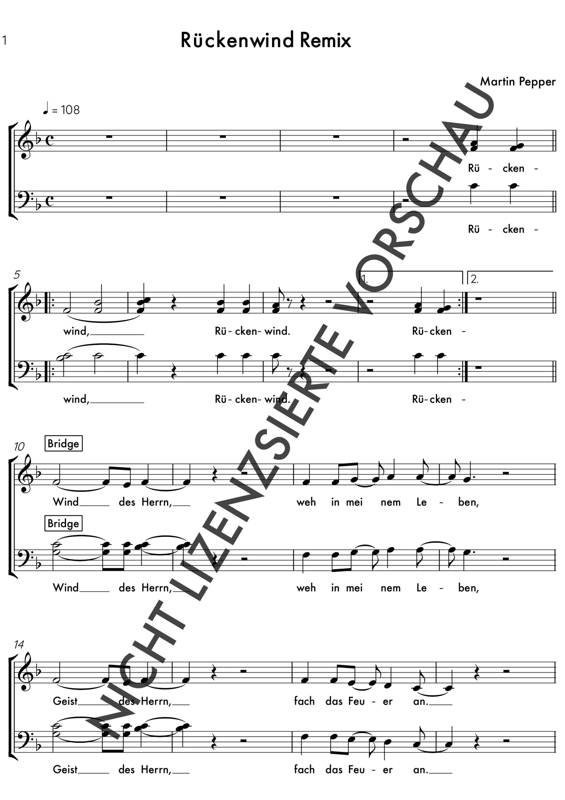 Rückenwind - Chornoten Rückenwind - Chornoten