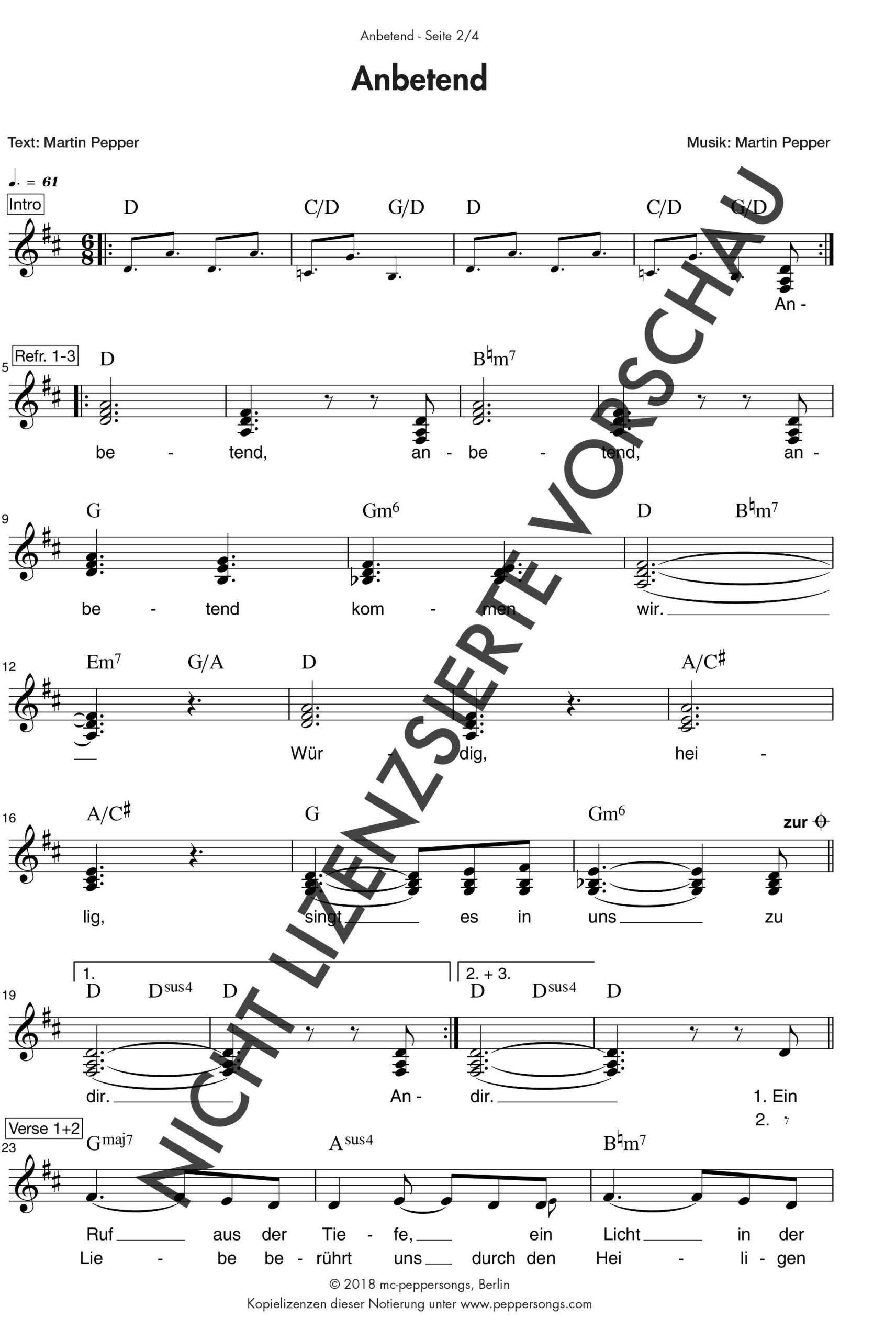 Anbetend - Liednoten Anbetend - Liednoten