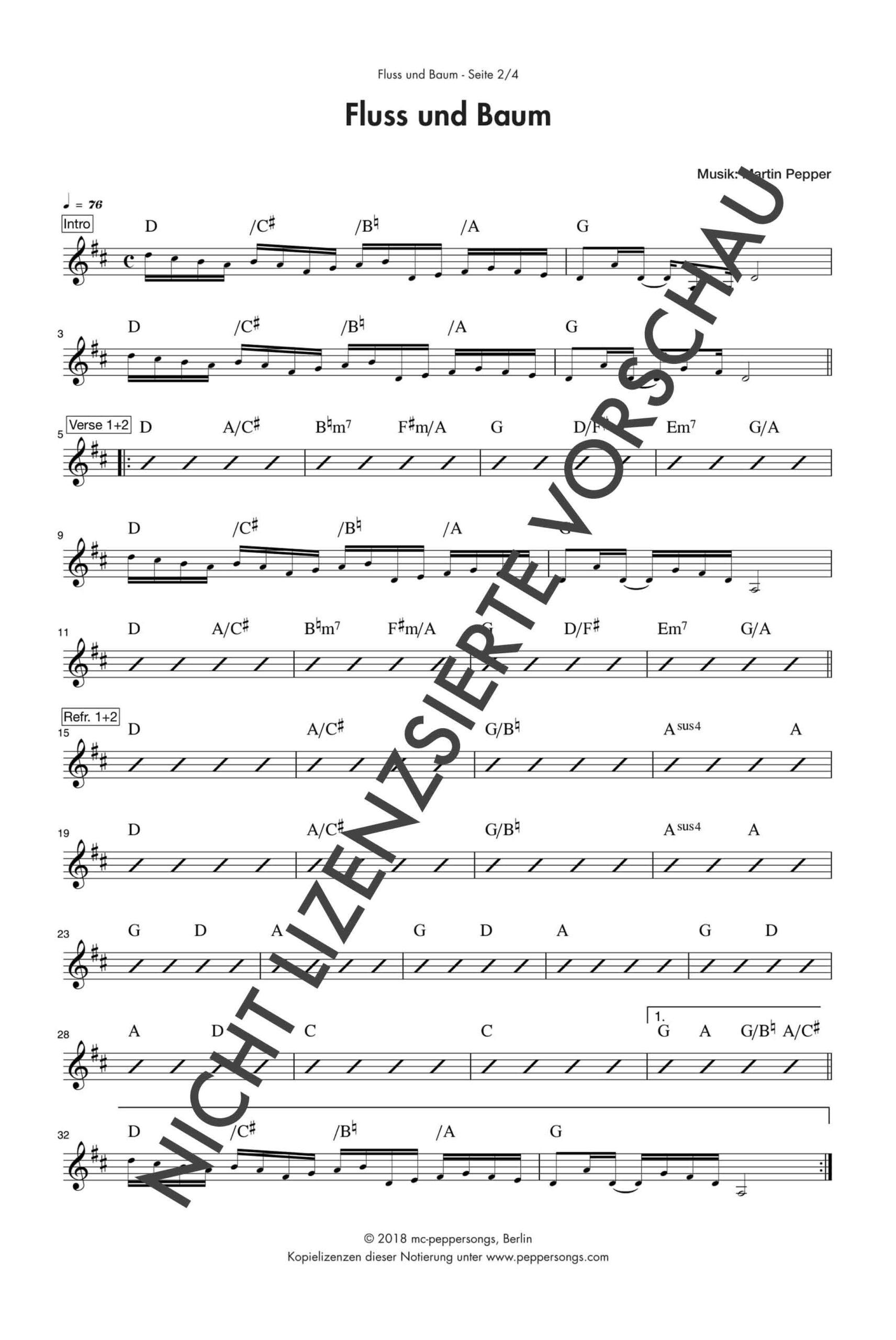 Fluss und Baum - Chordsheet digital Fluss und Baum - Chordsheet digital