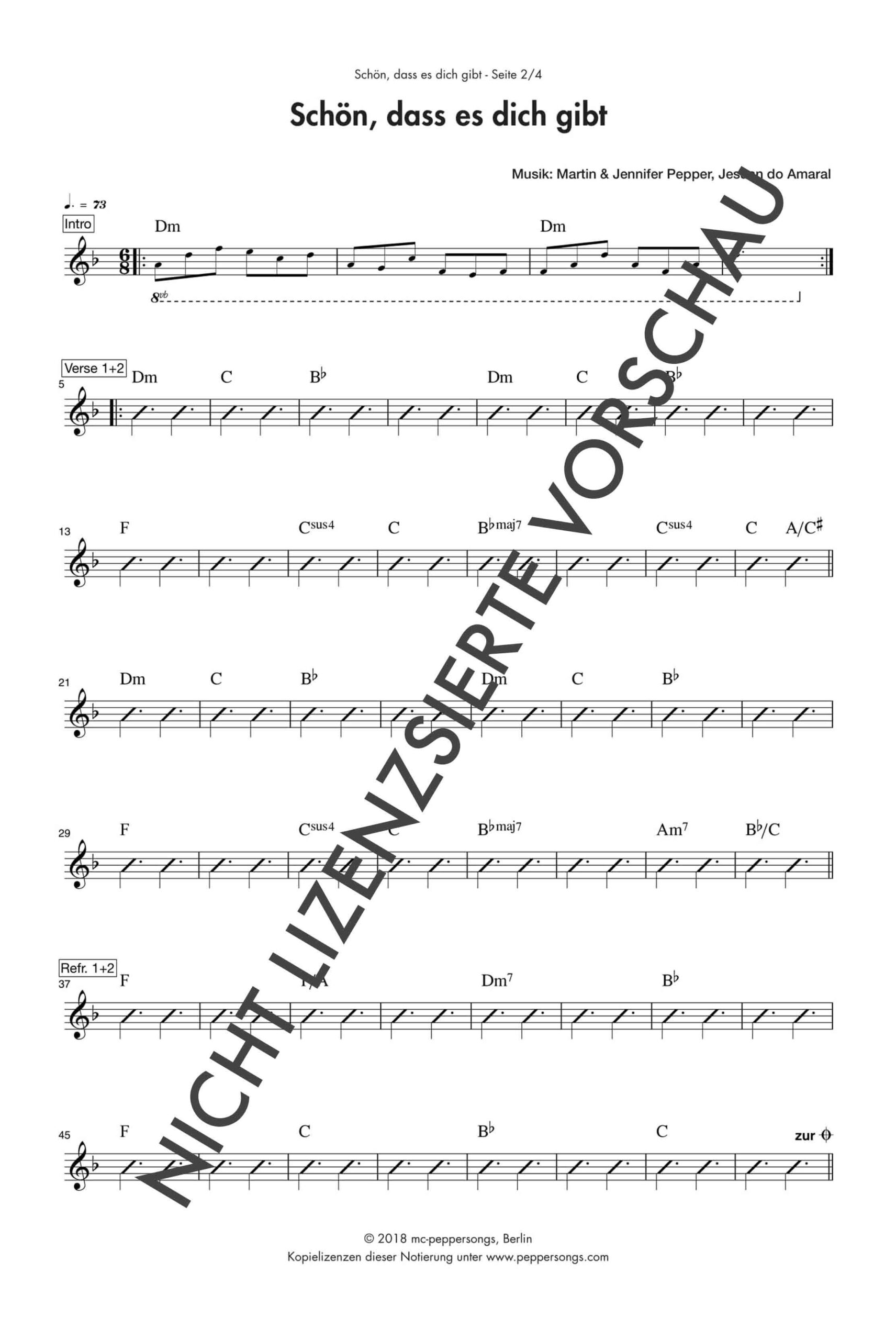 Salzmensch (Schön, dass es dich gibt) - Chordsheet (Akkordblatt) Salzmensch (Schön, dass es dich gibt) - Chordsheet (Akkordblatt)