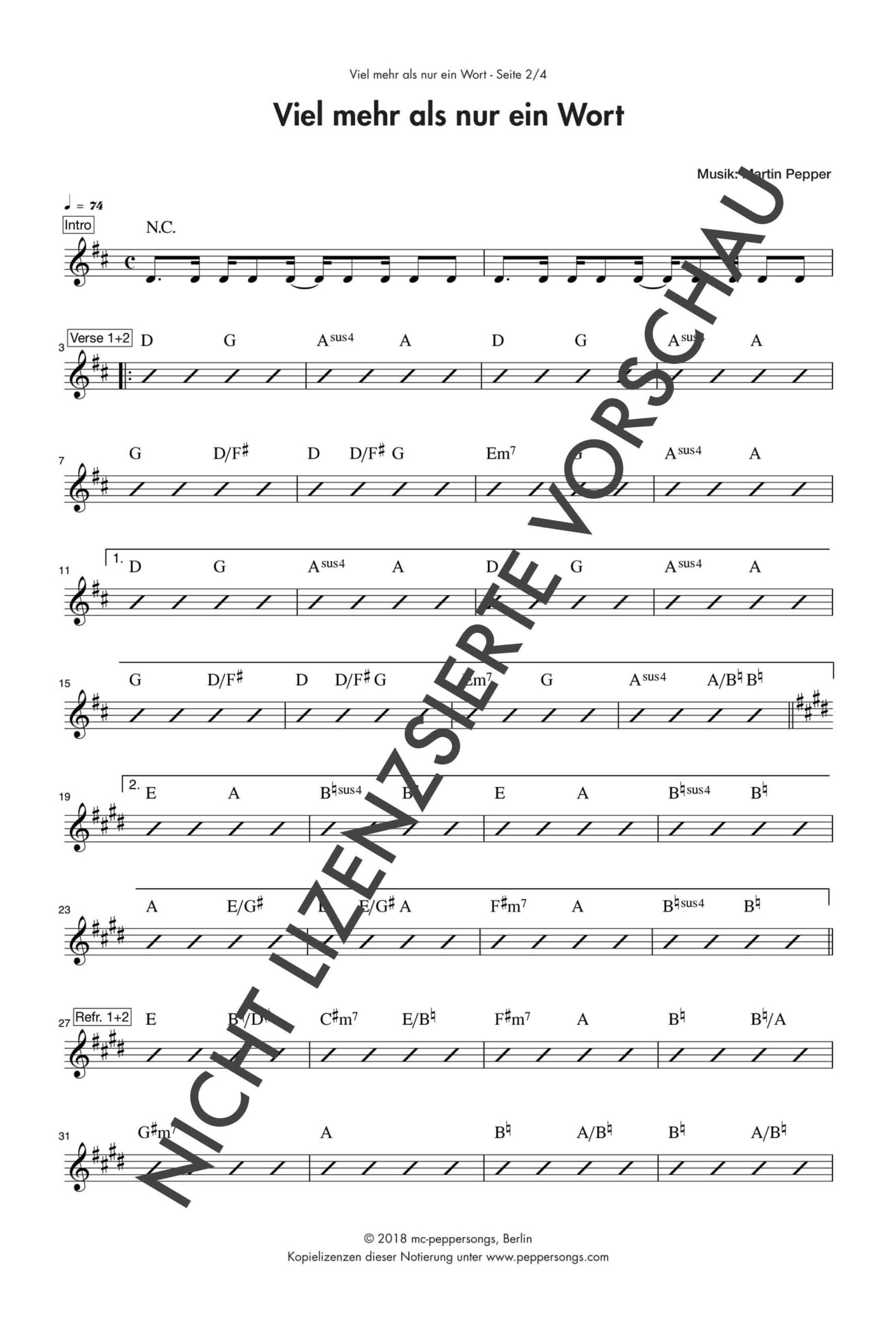 Viel mehr als nur ein Wort - Chordsheet Viel mehr als nur ein Wort - Chordsheet