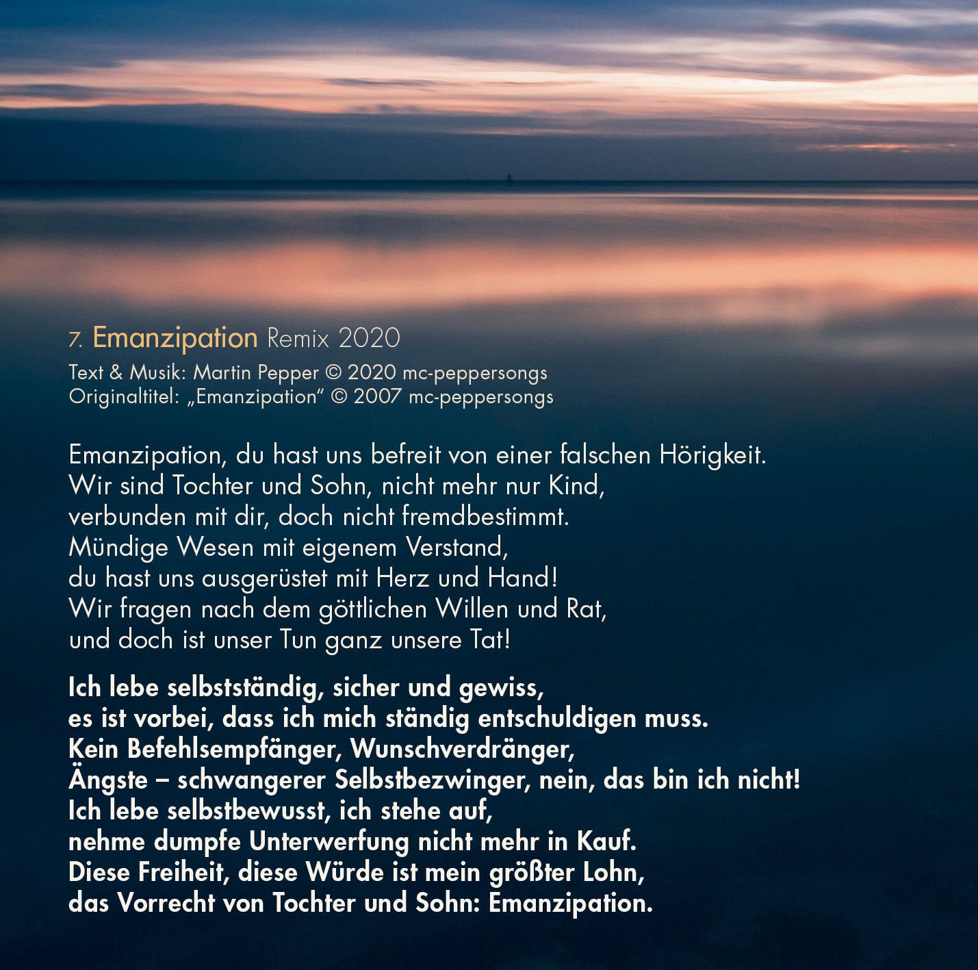 Emanzipation Remix 2020 - Liednoten Emanzipation Remix 2020 - Liednoten