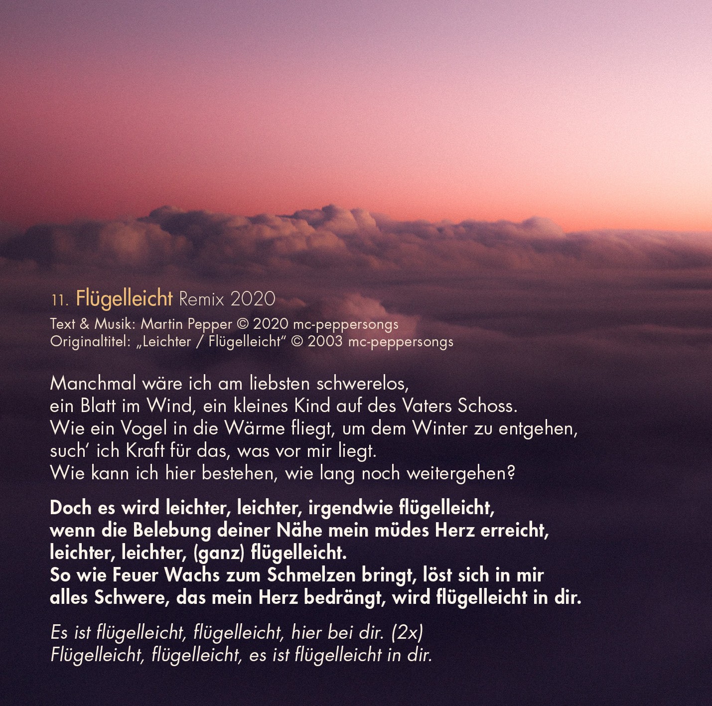 Flügelleicht Remix 2020 - Liednoten Flügelleicht Remix 2020 - Liednoten